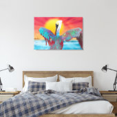 ブラウンペリカンアイランドサンセット キャンバスプリント (インサイチュ (寝室))