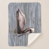 ブラウンペリカンシェルパ毛布 シェルパブランケット (正面)