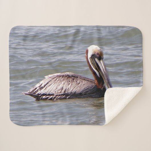 ブラウンペリカンシェルパ毛布 シェルパブランケット (正面(横))