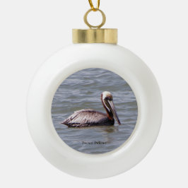 ブラウンペリカンボールまたはスノーフレークオーナメント セラミックボールオーナメント