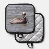 ブラウンペリカンポットホルダー 鍋敷き (正面/裏面)