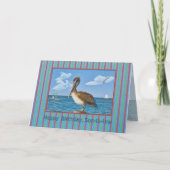 ブラウンペリカン付きの義理の息子の誕生日カード カード (正面)