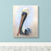 ブラウンペリカン キャンバスプリント (インサイチュ (ウッドフロア))