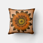 ブラウンペルーの花のアートワーク – 枕 (裏面)