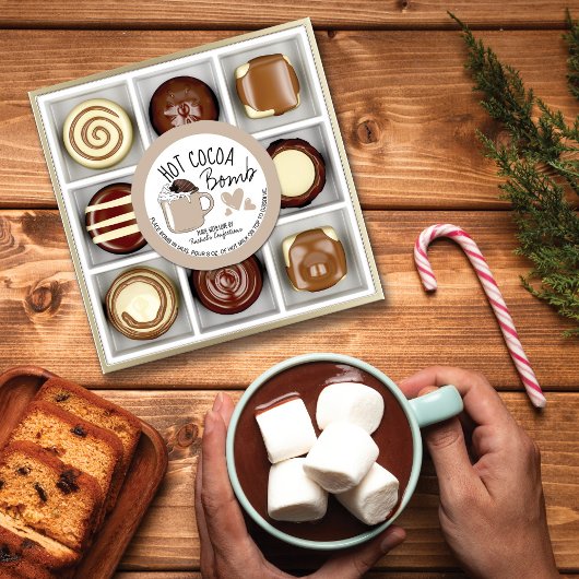 ブラウンホットココア爆弾の指示マグカップハート ラウンドシール