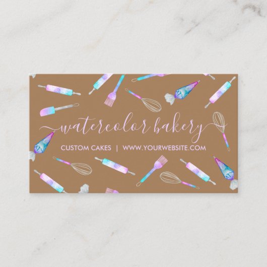 ブラウンホログラムベーカリー自家製シェフパティスリー 名刺 (正面)