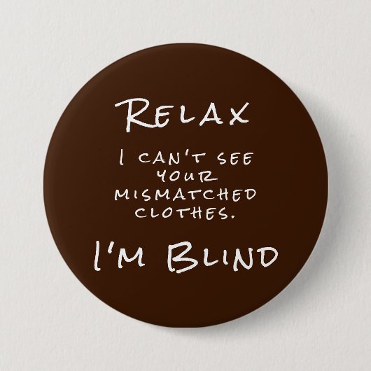 ブラウンホワイトアイドクタージョークボタン 缶バッジ (正面)