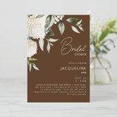 ブラウンホワイトアジサイブライダルシャワー 招待状 (スタンド正面)