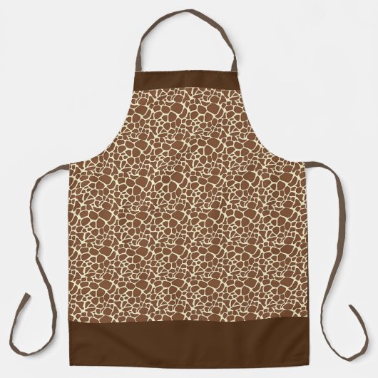 ブラウンホワイトアニマルプリントシェフクラフト エプロン (正面)