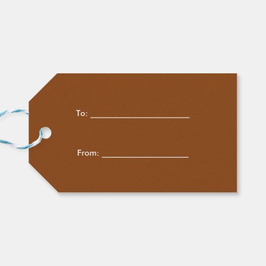 ブラウンホワイトウィートローレルリースイニシャルモノグラム ギフトタグ (裏面横)