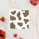 ブラウンホワイトカウズプリントカントリーウエスタンロデオパーティー スタンダードカクテルナプキン (インサイチュ)