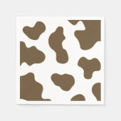 ブラウンホワイトカウズプリントカントリーウエスタンロデオパーティー スタンダードカクテルナプキン (正面)