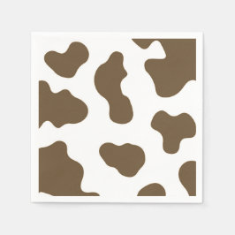 ブラウンホワイトカウズプリントカントリーウエスタンロデオパーティー スタンダードカクテルナプキン