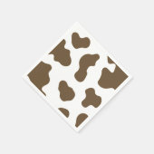 ブラウンホワイトカウズプリントカントリーウエスタンロデオパーティー スタンダードカクテルナプキン (角)