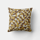 ブラウンホワイトカモフラージュ枕 クッション (裏面)