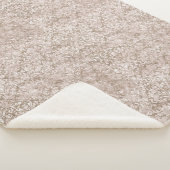 ブラウンホワイトスワール華美フローリッシュアンティークヴィンテージ シェルパブランケット (3/4)