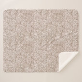 ブラウンホワイトスワール華美フローリッシュアンティークヴィンテージ シェルパブランケット (正面(横))