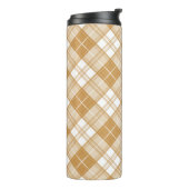 ブラウンホワイトタータンチェックパターンyxm0uat9 タンブラー (回転左)