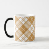 ブラウンホワイトタータンチェックパターンyxm0uat9 モーフィングマグカップ (左)