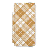 ブラウンホワイトタータンチェックパターンyxm0uat9 incipio iPhoneウォレットケース (フォリオ 正面)