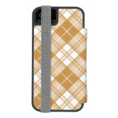 ブラウンホワイトタータンチェックパターンyxm0uat9 incipio iPhoneウォレットケース (フォリオ裏面)