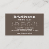 ブラウンホワイトピアシング専門モダン者 名刺 (裏面)