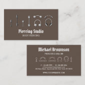 ブラウンホワイトピアシング専門モダン者 名刺 (正面/裏面)