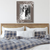 ブラウンホワイトフローラポートレート写真テンプレート写真 キャンバスプリント (インサイチュ (寝室))