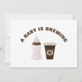 ブラウンホワイトベビーシャワーコーヒーベビーが醸造している サンキューカード (裏面)