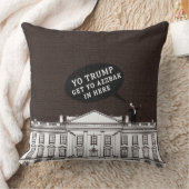 ブラウンホワイトヨトランプバックザ来ホワイトハウス クッション (ブランケット)