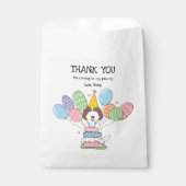 ブラウンホワイトラブラドール誕生日パーティーフェイスバッグ フェイバーバッグ (正面)