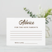 ブラウンホワイトAベビーはコーヒーの赤ちゃんシャワーを醸造している アドバイスカード (スタンド正面)