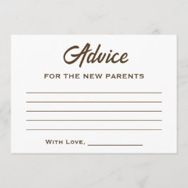 ブラウンホワイトAベビーはコーヒーの赤ちゃんシャワーを醸造している アドバイスカード