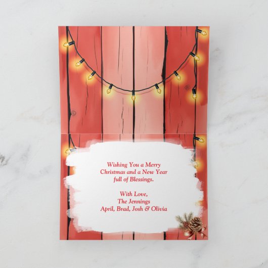 ブラウンホースと牛のクリスマスファーム シーズンカード (内部)