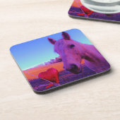 ブラウンホースと赤いハート コースター (左側)