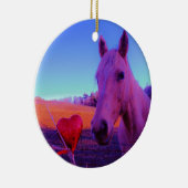 ブラウンホースと赤いハート セラミックオーナメント (右)