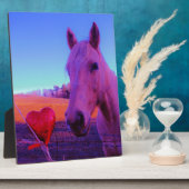 ブラウンホースと赤いハート フォトプラーク (側面)