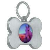 ブラウンホースと赤いハート ペットネームタグ (正面左)