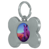 ブラウンホースと赤いハート ペットネームタグ (正面右)