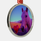 ブラウンホースと赤いハート メタルオーナメント (右)