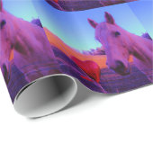 ブラウンホースと赤いハート ラッピングペーパー (ロールコーナー)