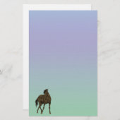 ブラウンホースインウィンドパステル文房具紙 便箋 (正面/裏面)