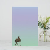 ブラウンホースインウィンドパステル文房具紙 便箋 (スタンド正面)