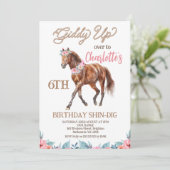 ブラウンホースウエスタンギディアップ誕生日 招待状 (スタンド正面)