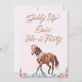 ブラウンホースウエスタンギディアップ誕生日 招待状 (裏面)