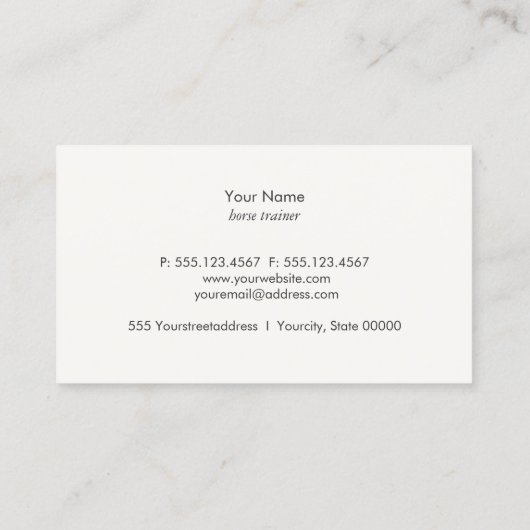 ブラウンホースエクエストランビジネスカード 名刺 (裏面)