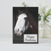 ブラウンホースオンファームハッピーバースデーカード カード (スタンド正面)