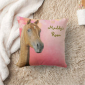 ブラウンホースガールズベッドルームカスタム枕 クッション (ブランケット)