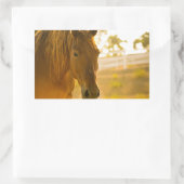 ブラウンホースクローズアップ 長方形シール (バッグ)
