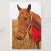 ブラウンホースレッドボウ 便箋 (正面/裏面)